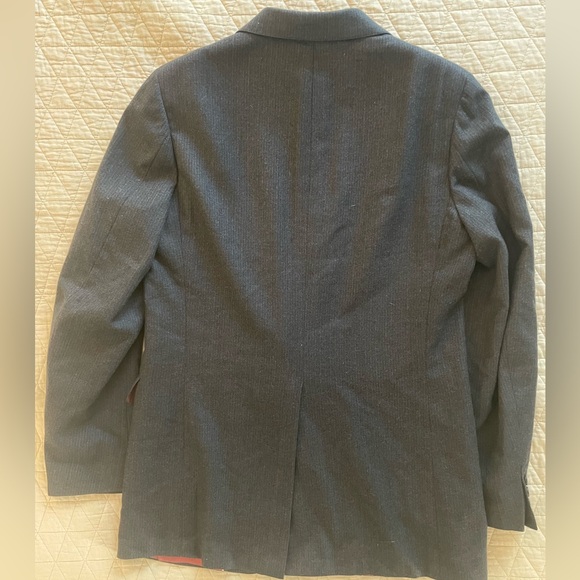 J. G. HOOK Vintage 80’s Subtle Stripe 2-Button Wool Suit in Charcoal Size 40 R - Picture 14 of 14